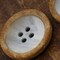 12 Pieces Faux Shell Button with Faux Wood Outer 15mm 5/8" Small Size Four Hole Shirt Button